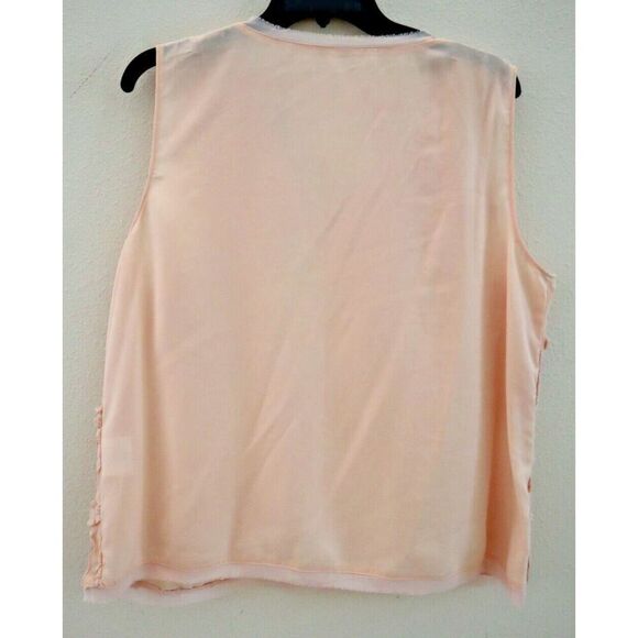 T Tahari FD189506 Women Sz L Pink Harla Lace Embellished Sleeveless Blouse - Picture 2 of 13